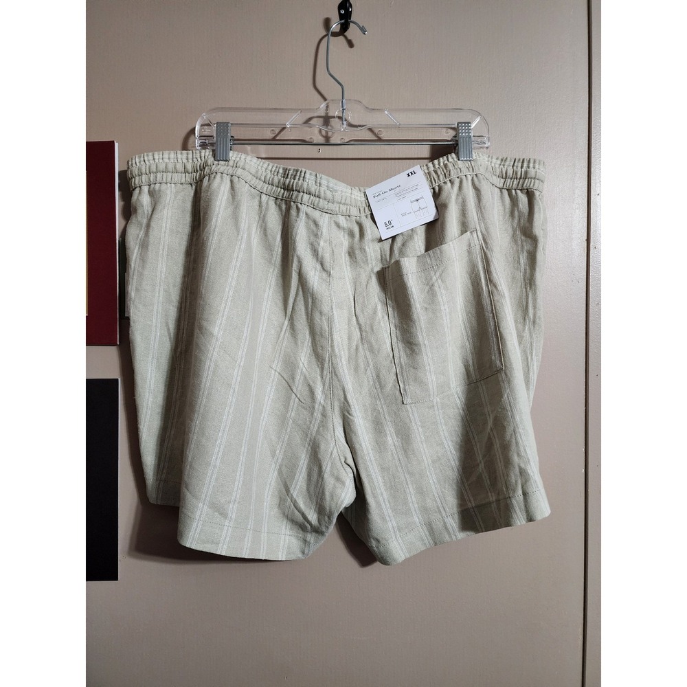 Goodfellow & Co Pull-On Shorts Linen Blend 5"‎ Inseam XXL Tan Stripe - Picture 2 of 10